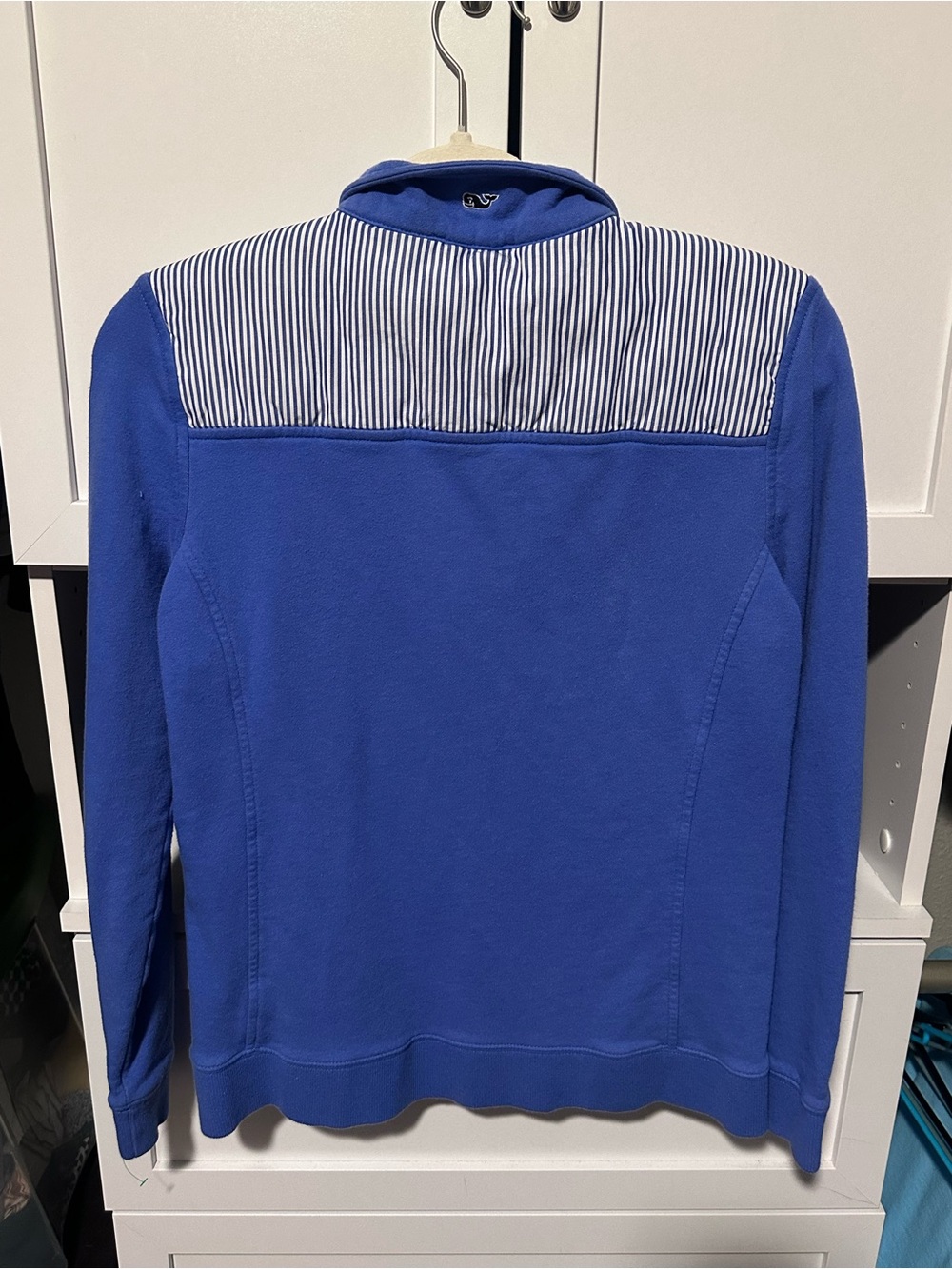 Vineyard Vines Shep Shirt Small Blue Striped Quarter Zip Pullover 100% Cotton - Picture 9 of 10